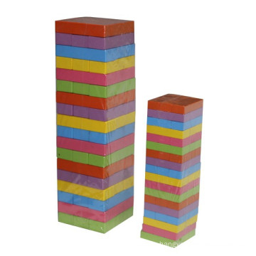 54 piezas de madera colorida Jenga Puzzle Game